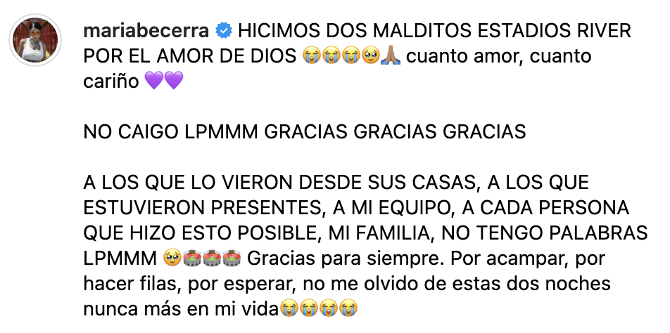 Texto en Instagram