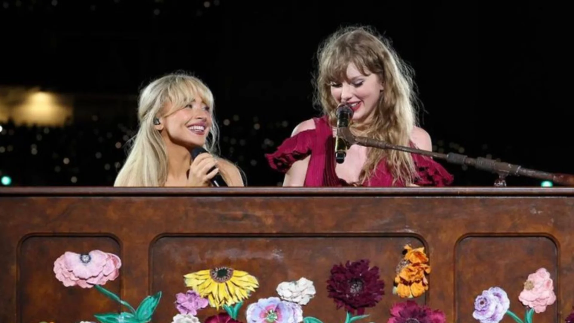 Taylor y Sabrina en el concierto de Vancouver. Fuente: X Sabrina.