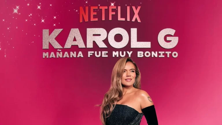 Cartel promocional de Karol G 'Mañana fue muy bonito' en Netflix.