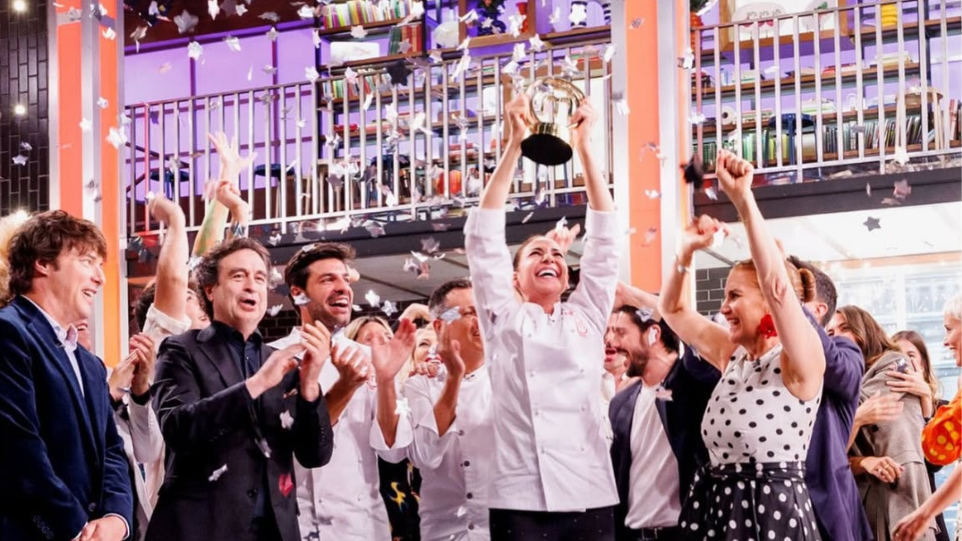Mariló Montero celebra su victoria en Masterchef. Imagen: RTVE